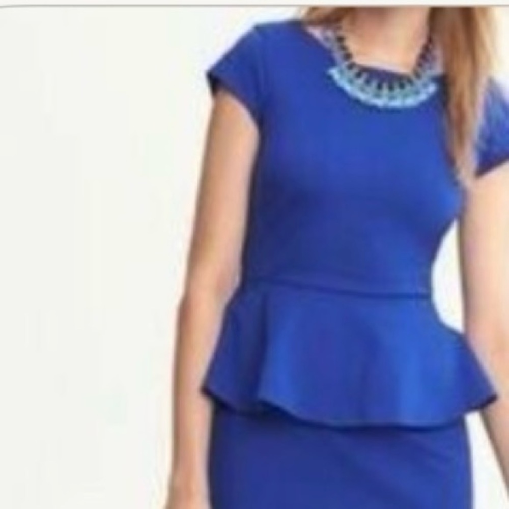Banana Republic royal blue peplum dress